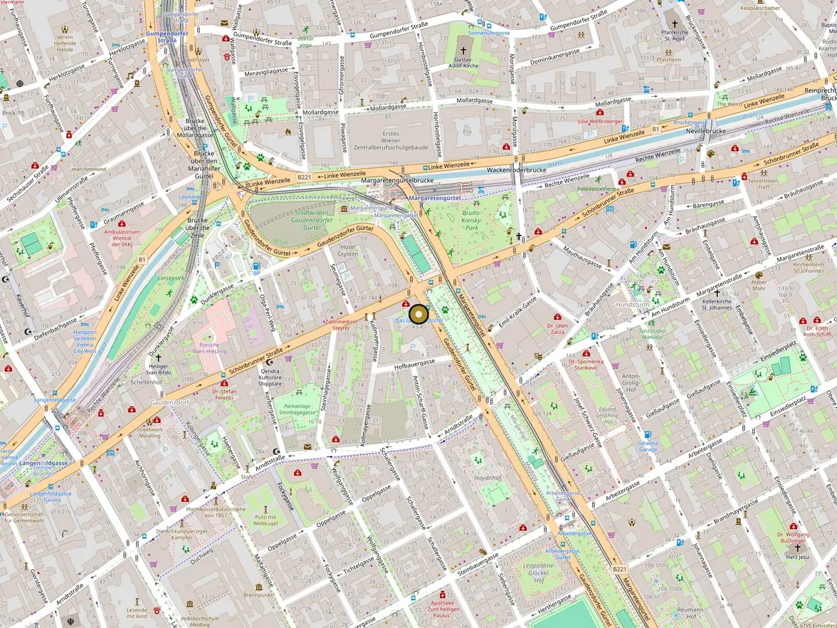 Karte: Gaudenzdorfer Gürtel 47, 1120 Wien, nahe der U4-Station Margaretengürtel